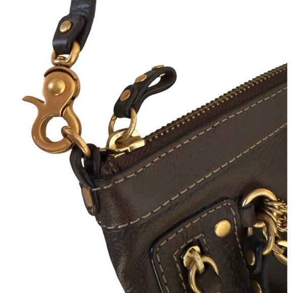 Juicy Couture Brown Leather Charm Wristlet Purse - Picture 11 of 15